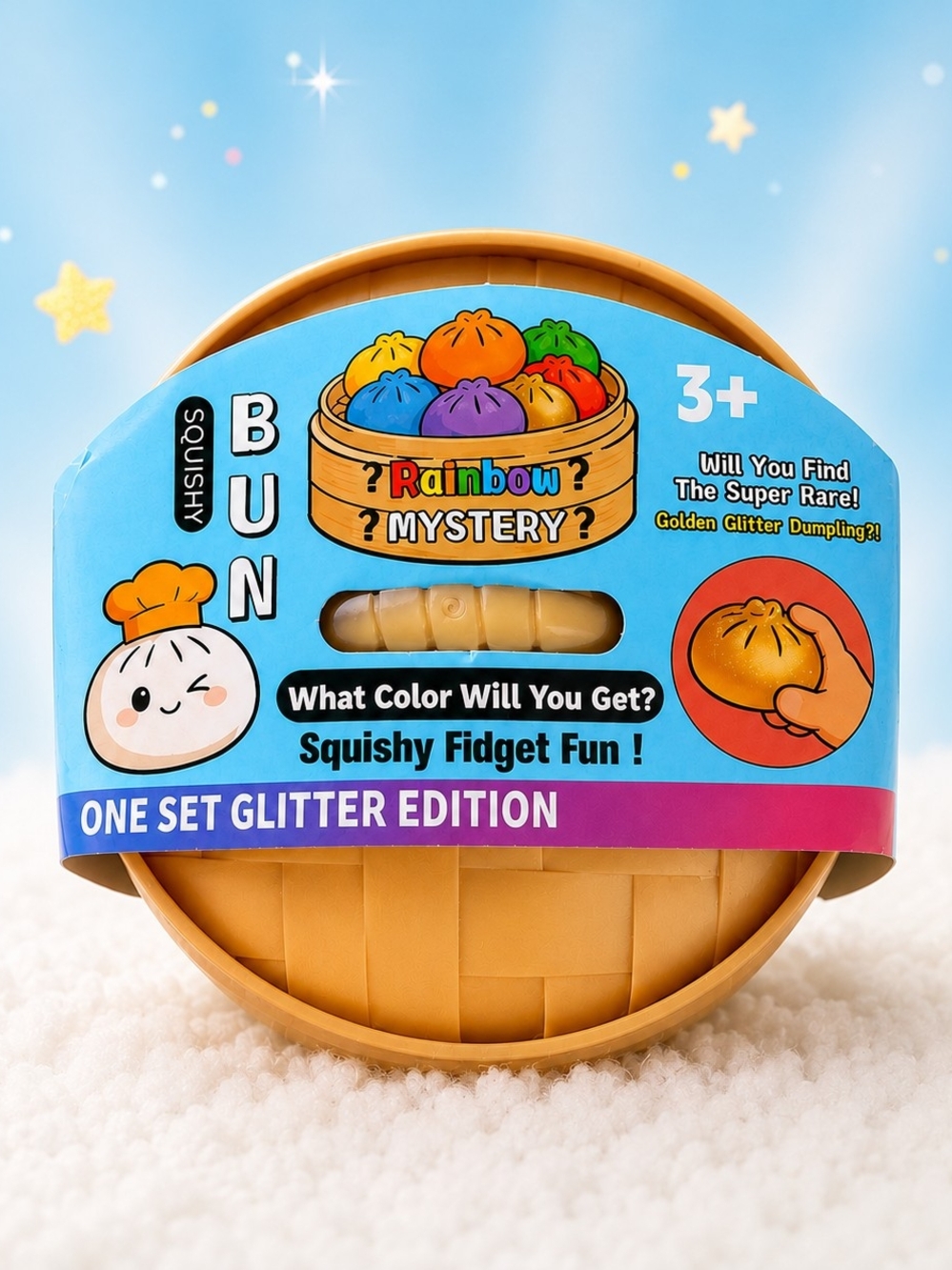 Rainbow Mystery Squishy Bun - Glitter Edition
